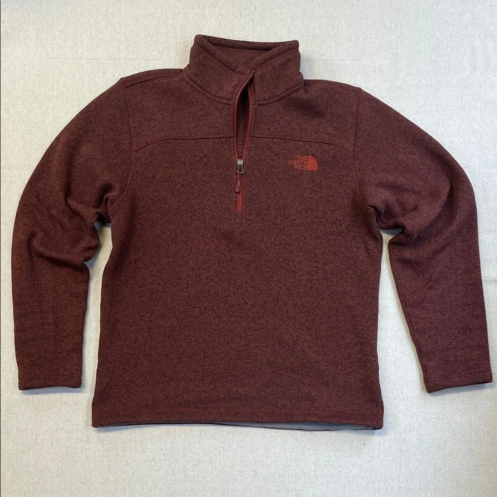 The North Face Men's Maroon Quarter Zip Sweater